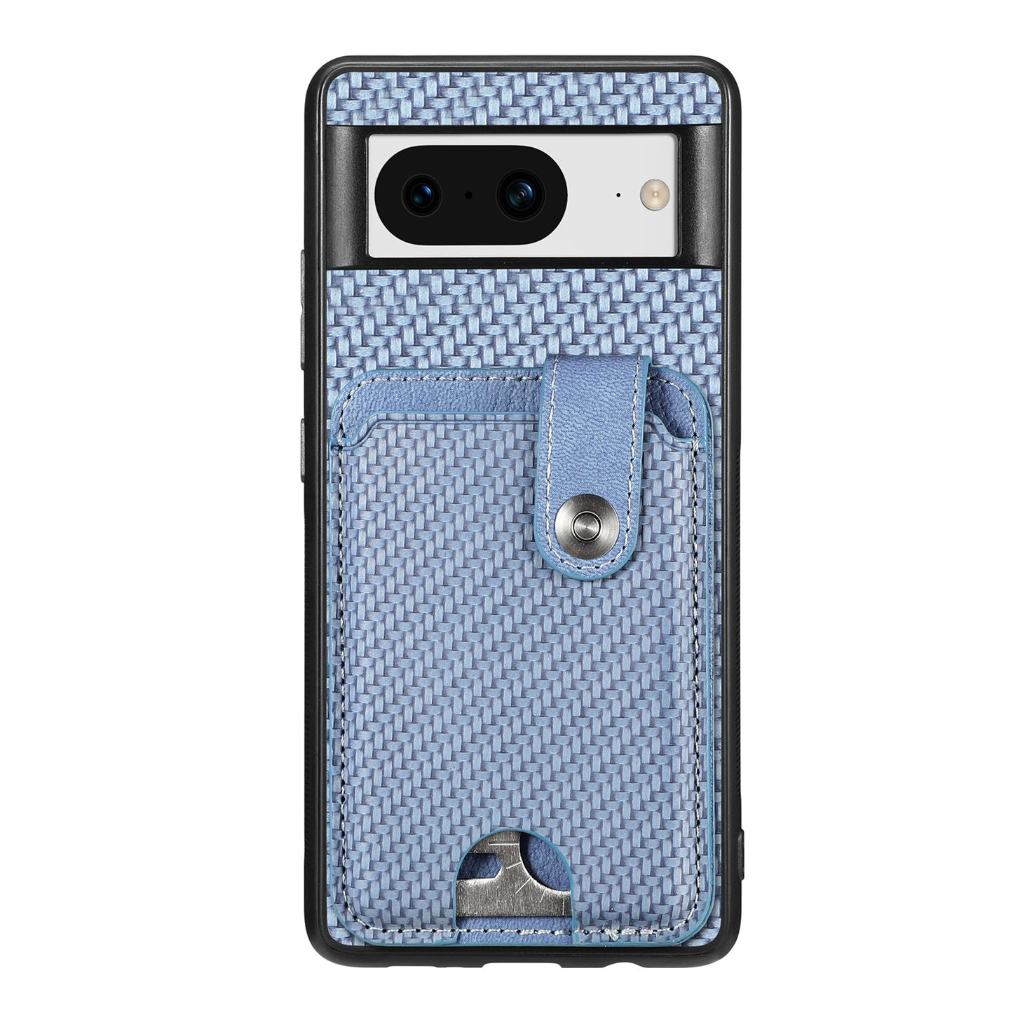 C1-06 For Google Pixel 8 Cell Phone Case Kickstand Card Holder Anti-scratch Cover with Card Knife Tool - Blue