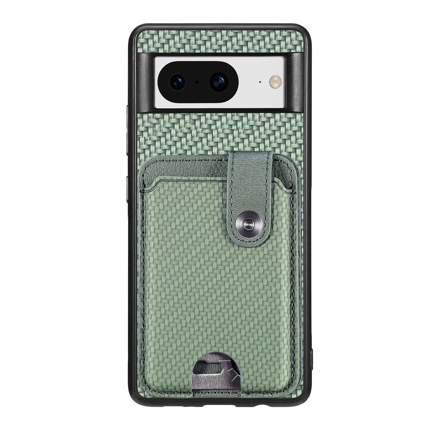 C1-06 For Google Pixel 8 Cell Phone Case Kickstand Card Holder Anti-scratch Cover with Card Knife Tool - Green