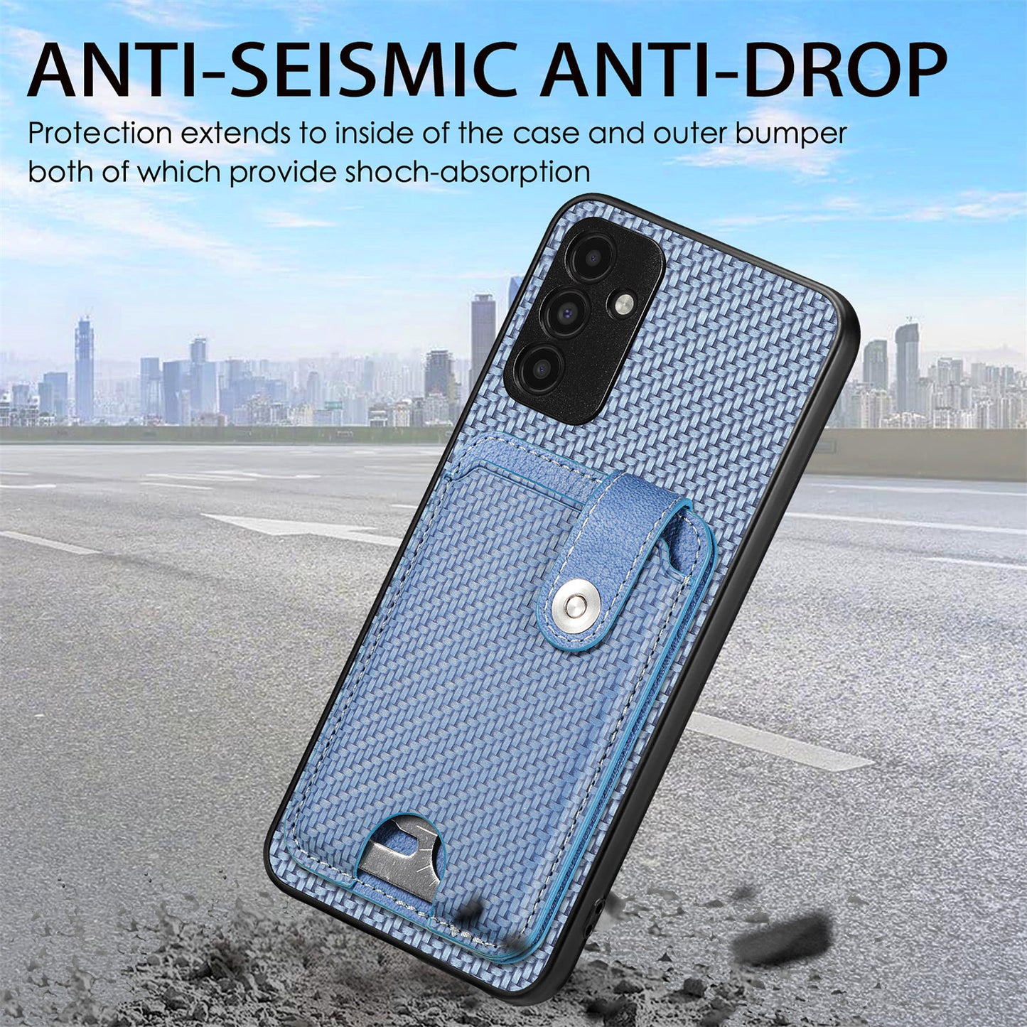 C1-06 For Samsung Galaxy A13 5G / A04s 4G (164.7 x 76.7 x 9.1 mm) Carbon Fiber Texture Phone Case with Card Knife Tool - Green