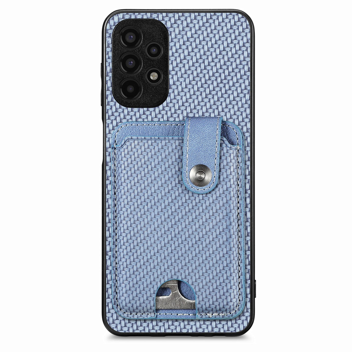 C1-06 For Samsung Galaxy A53 5G Case PU Leather Card Holder Back Cover with Card Knife - Blue