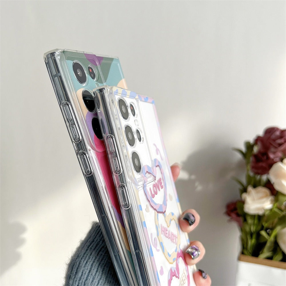 For Samsung Galaxy S24 Ultra Case Love Heart Pattern TPU Phone Cover - Border Love
