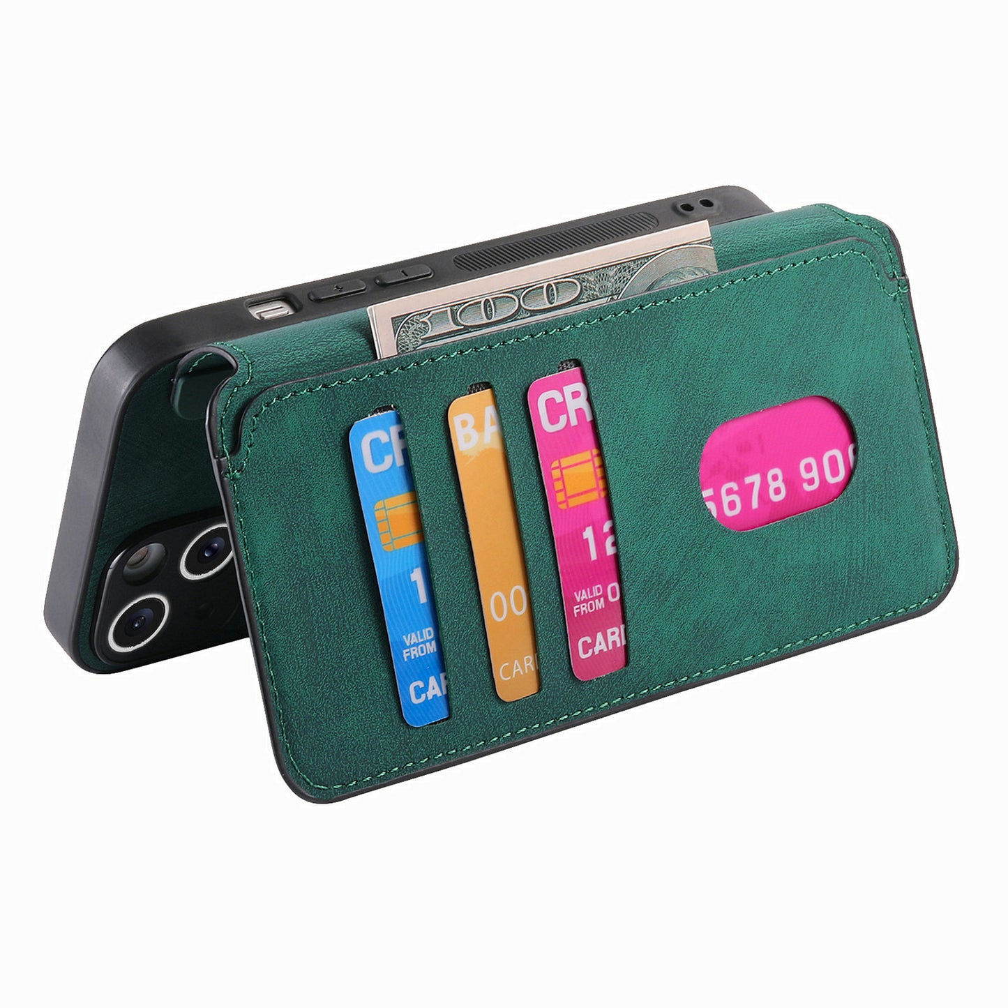 CASENEO MW-03 For Samsung Galaxy A53 5G Case Retro Leather Detachable Magnetic Wallet Back Cover - Green