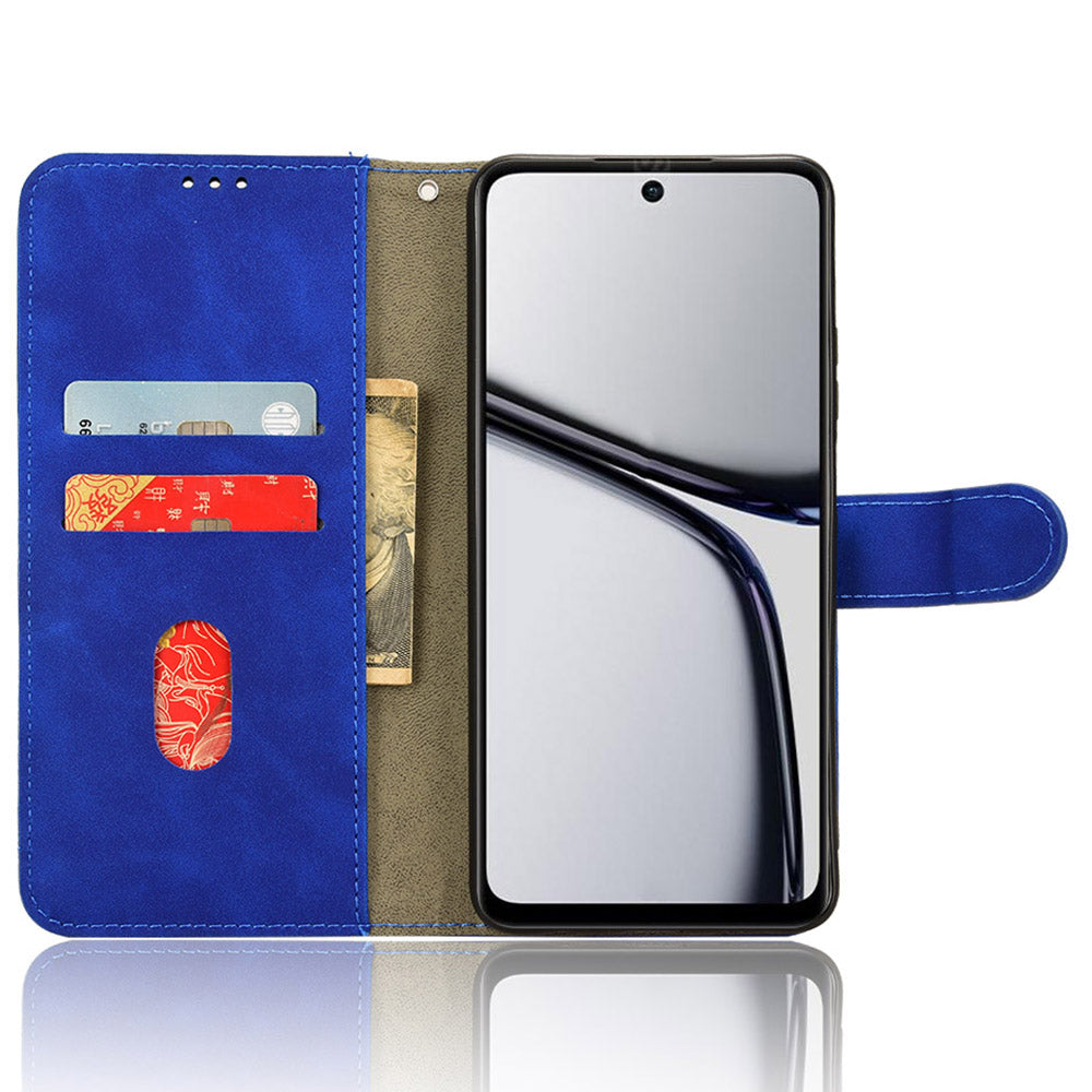 For Realme C65 4G Case PU Leather Skin Touch Feeling Wallet Phone Cover - Blue