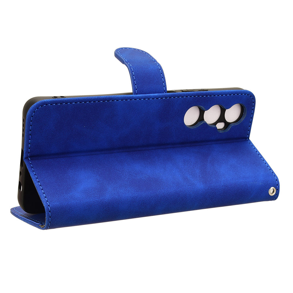 For Realme C65 4G Case PU Leather Skin Touch Feeling Wallet Phone Cover - Blue