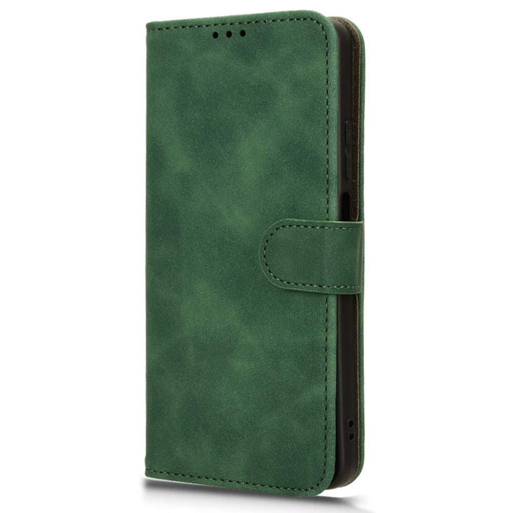 For Realme C65 4G Case PU Leather Skin Touch Feeling Wallet Phone Cover - Green