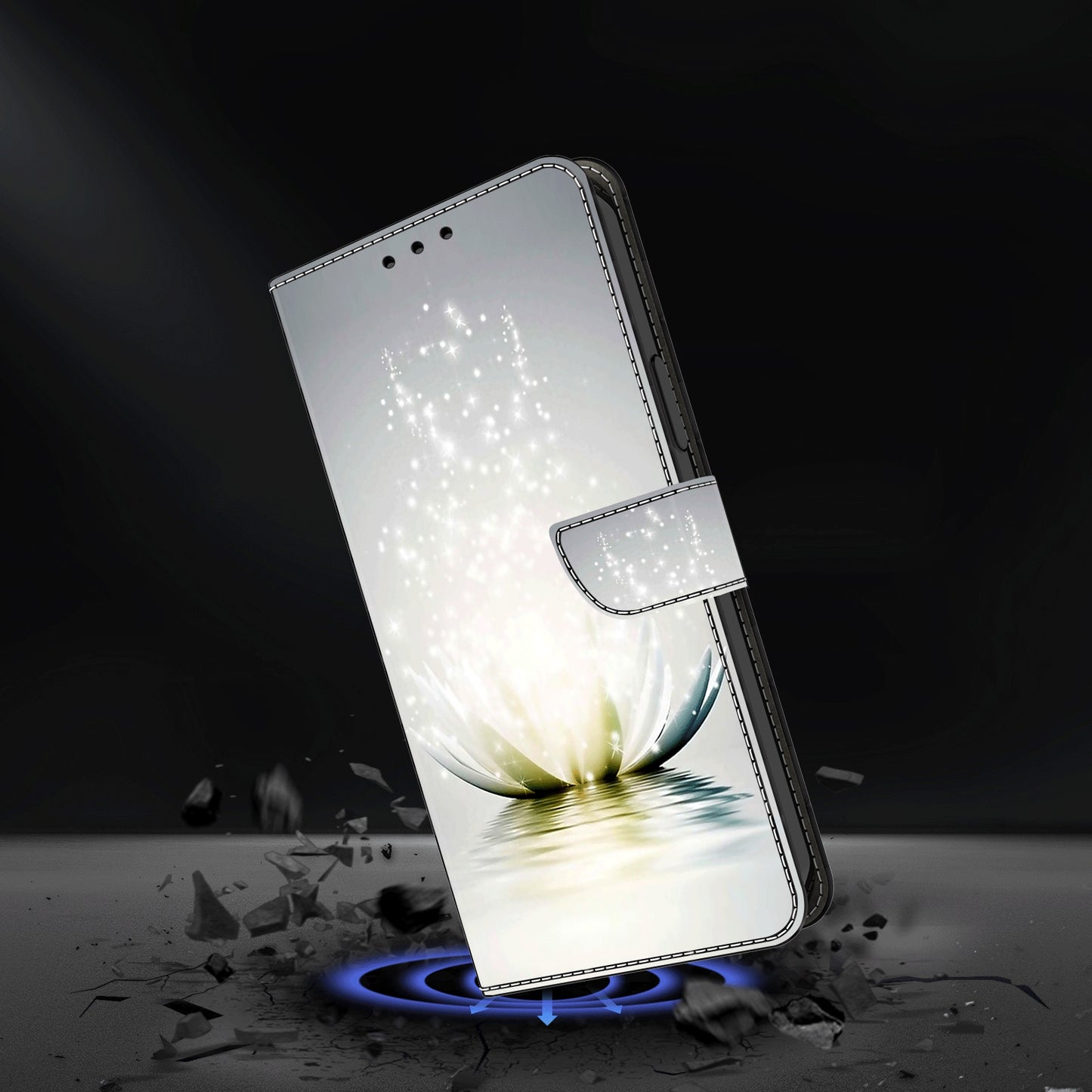 For Google Pixel 9 Case Card Holder 3D Pattern PU Leather Protective Phone Cover - Lotus