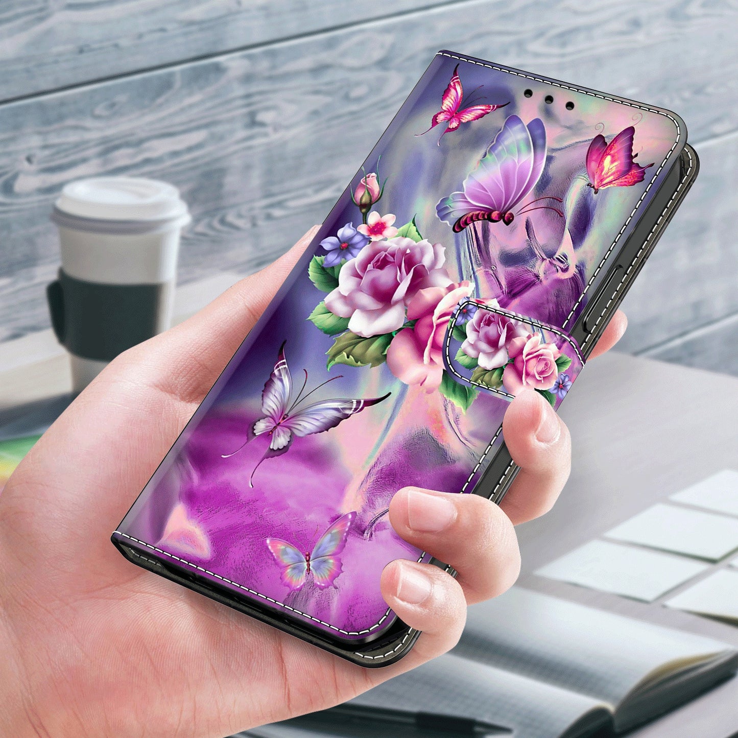 For Google Pixel 9 Pro Case Stand 3D Pattern PU Leather Flip Wallet Phone Cover - Butterflies / Flowers
