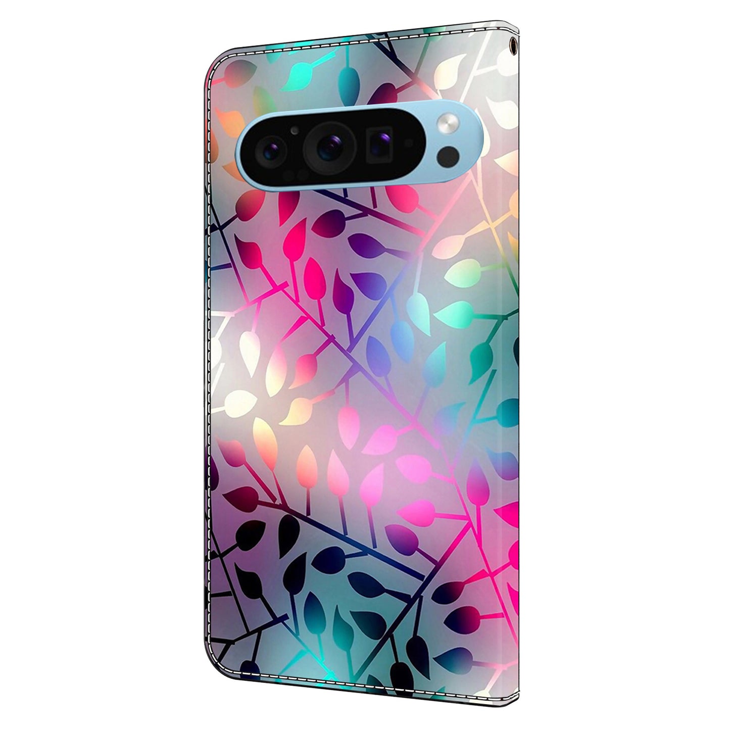 For Google Pixel 9 Pro Case PU Leather 3D Pattern Flip Bookstyle Wallet Phone Cover - Maple Leaf
