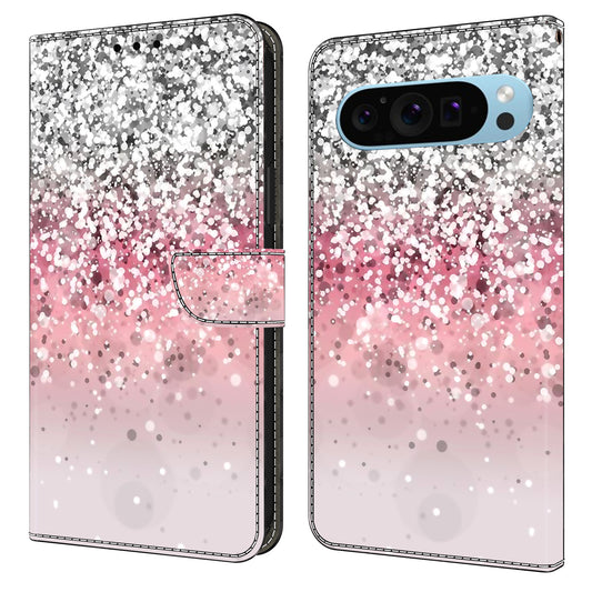 For Google Pixel 9 Pro Case PU Leather 3D Pattern Flip Bookstyle Wallet Phone Cover - Gradient