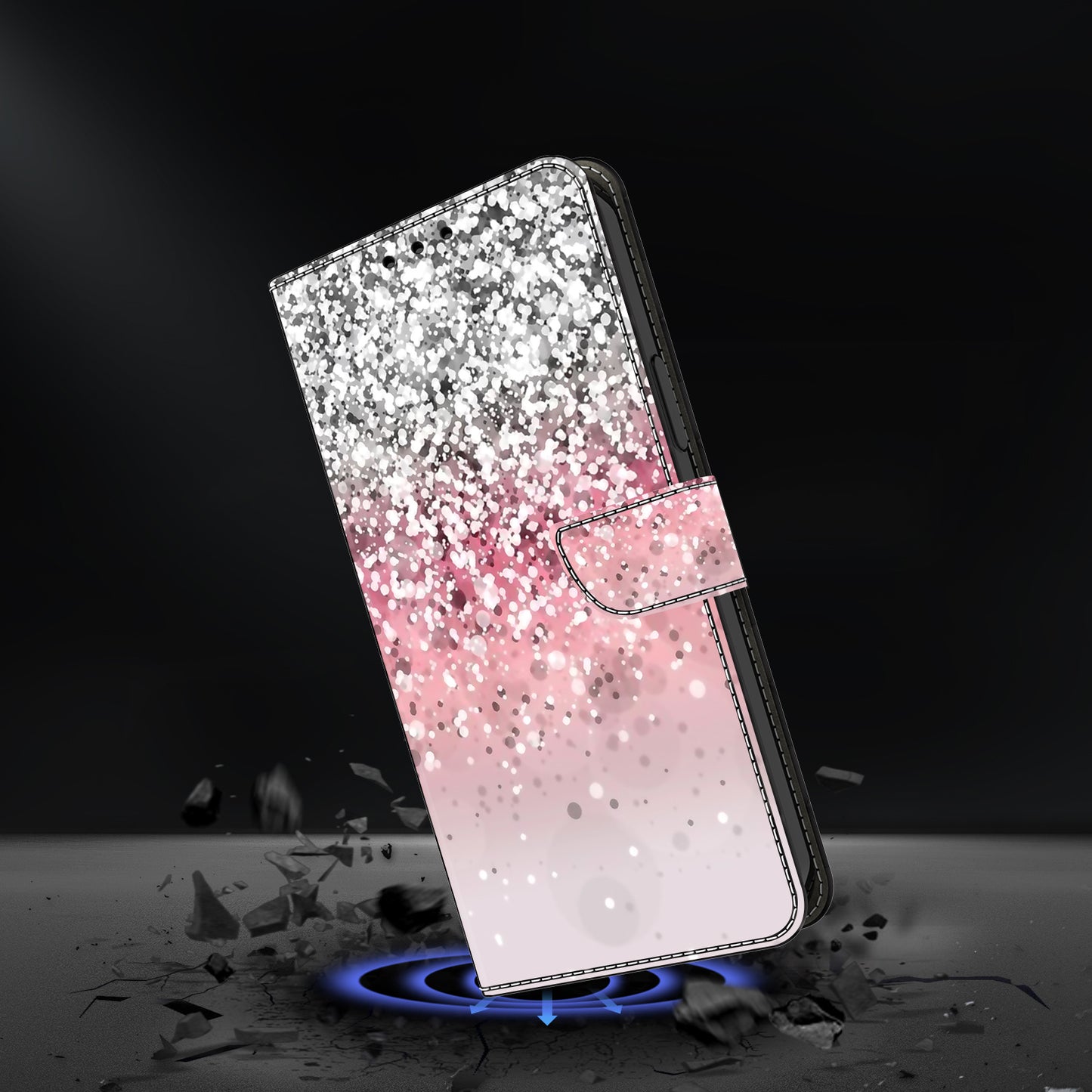 For Google Pixel 9 Pro Case PU Leather 3D Pattern Flip Bookstyle Wallet Phone Cover - Gradient