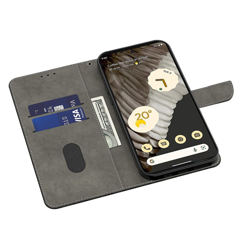 For Google Pixel 9 Case PU Leather 3D Pattern Wallet Phone Cover with Magnetic Clasp - Floral