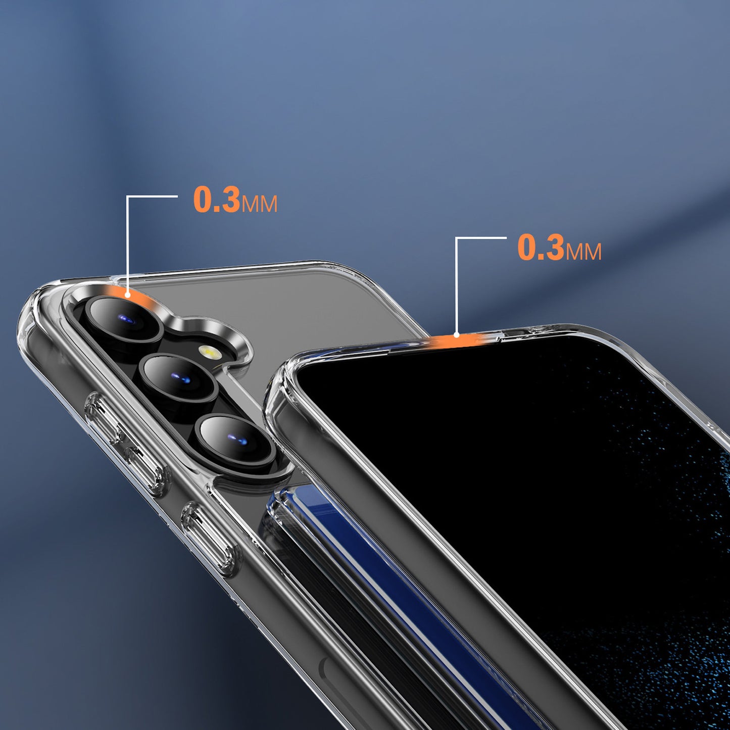 For Samsung Galaxy S24+ Clear Case TPU+PC+Acrylic Cell Phone Case with Card Holder