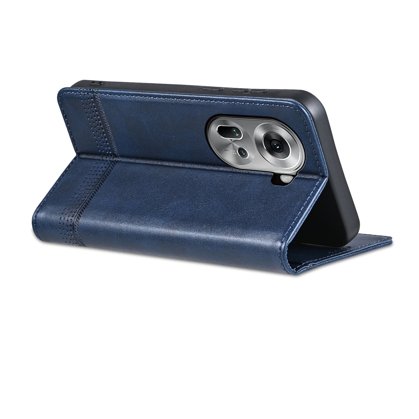 AZNS For Oppo Reno11 5G (Global) Case PU Leather Flip Stand Wallet Phone Cover - Blue
