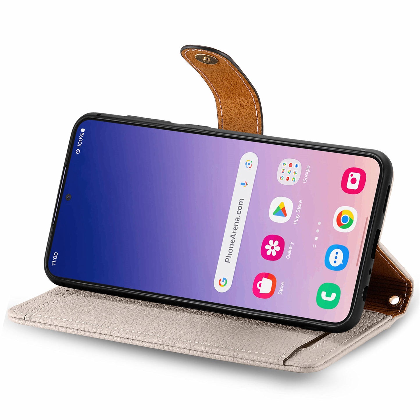 For Samsung Galaxy S24+ Leather Case RFID Blocking Zipper Walet Phone Cover - Grey