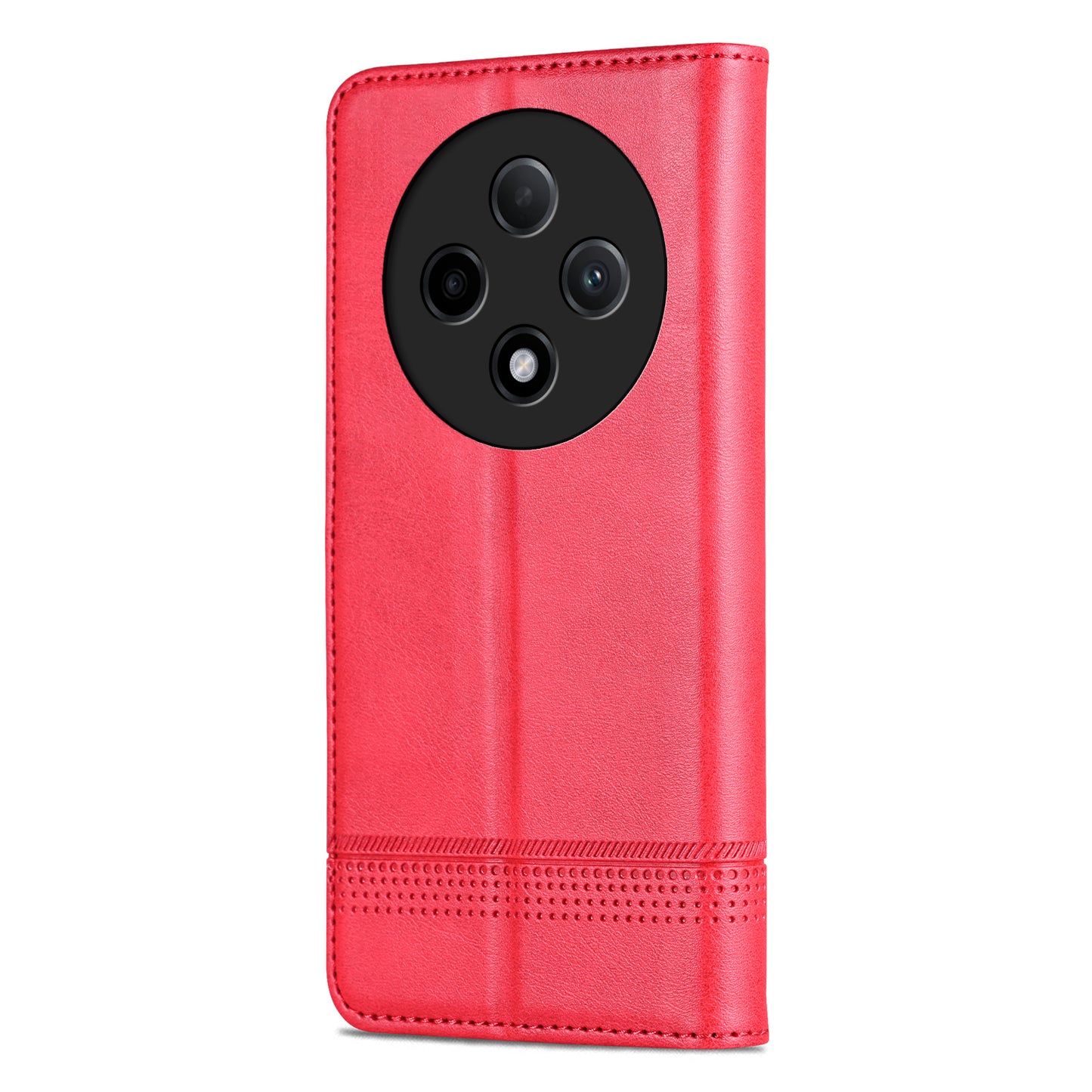 AZNS For Oppo A3 Pro 5G Case PU Leather Flip Stand Wallet Phone Cover - Red
