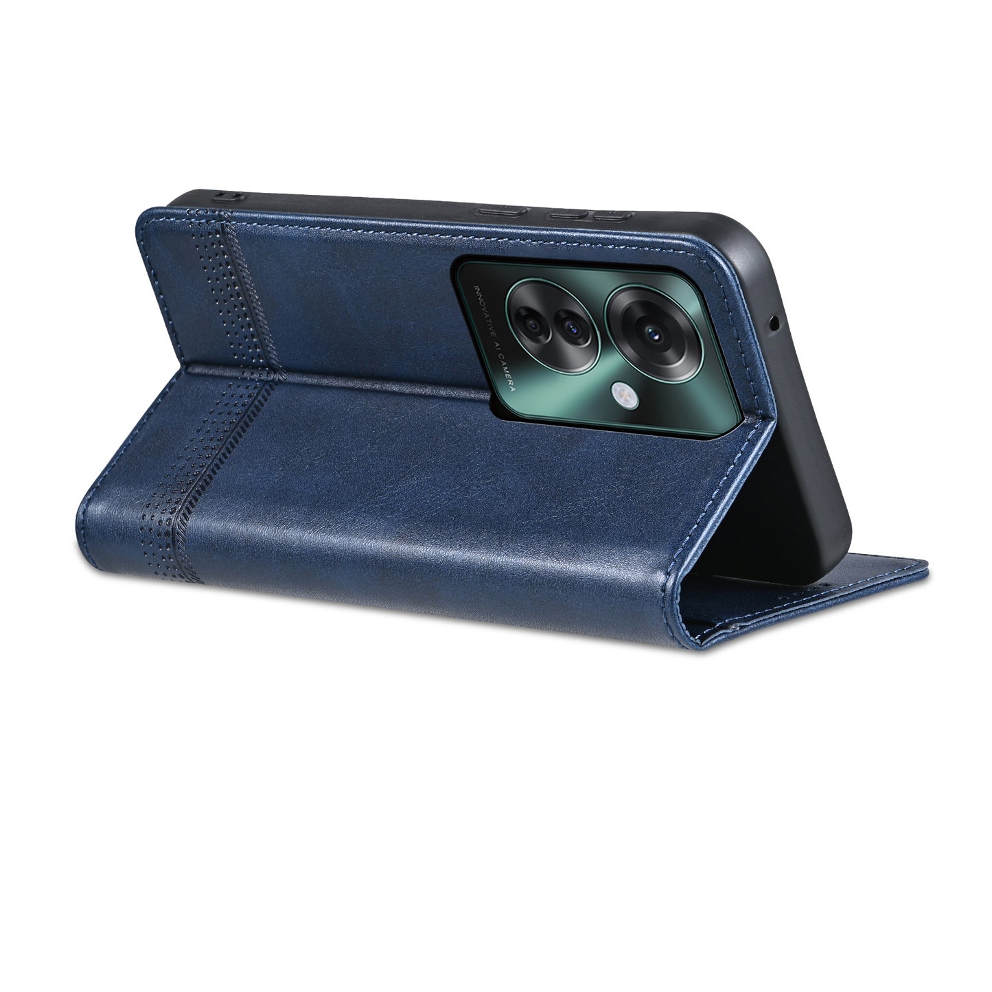 AZNS For Oppo Reno11 F 5G Case PU Leather Flip Stand Wallet Phone Cover - Blue