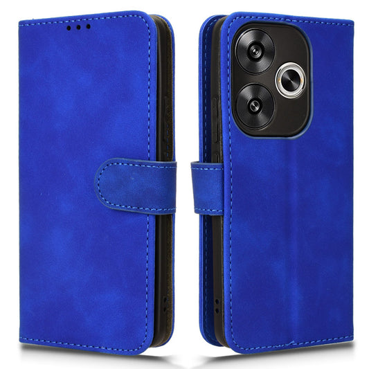 For Xiaomi Redmi Turbo 3 5G Case Skin Touch Feeling Leather Wallet Stand Phone Cover - Blue