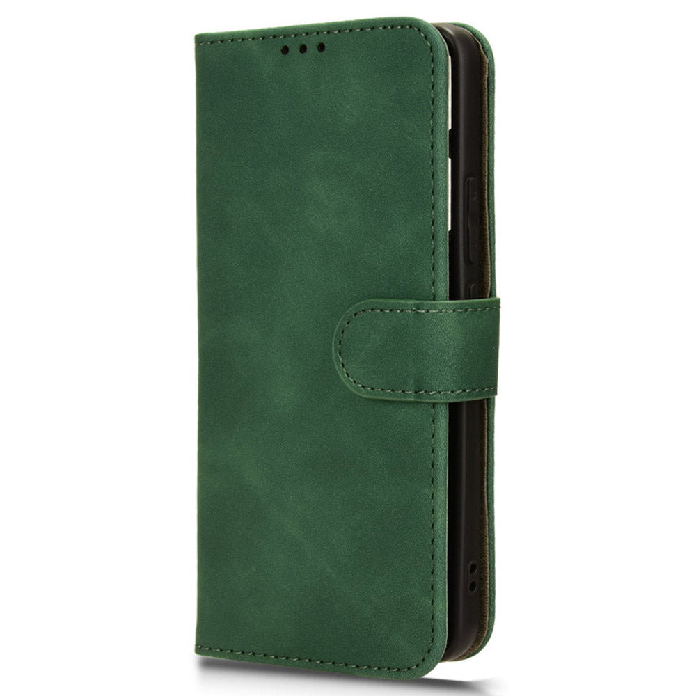 For Xiaomi Redmi Turbo 3 5G Case Skin Touch Feeling Leather Wallet Stand Phone Cover - Green