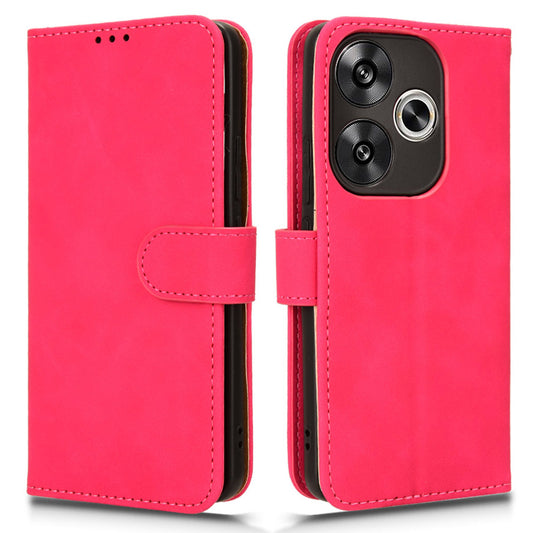 For Xiaomi Redmi Turbo 3 5G Case Skin Touch Feeling Leather Wallet Stand Phone Cover - Rose