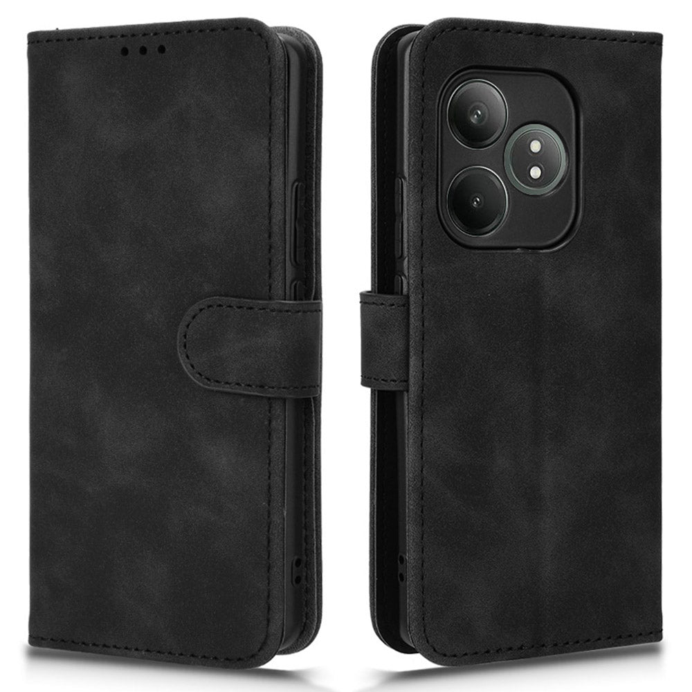 For Realme GT Neo6 SE 5G Wallet Case PU Leather Cover Phone Accessories Distributors - Black