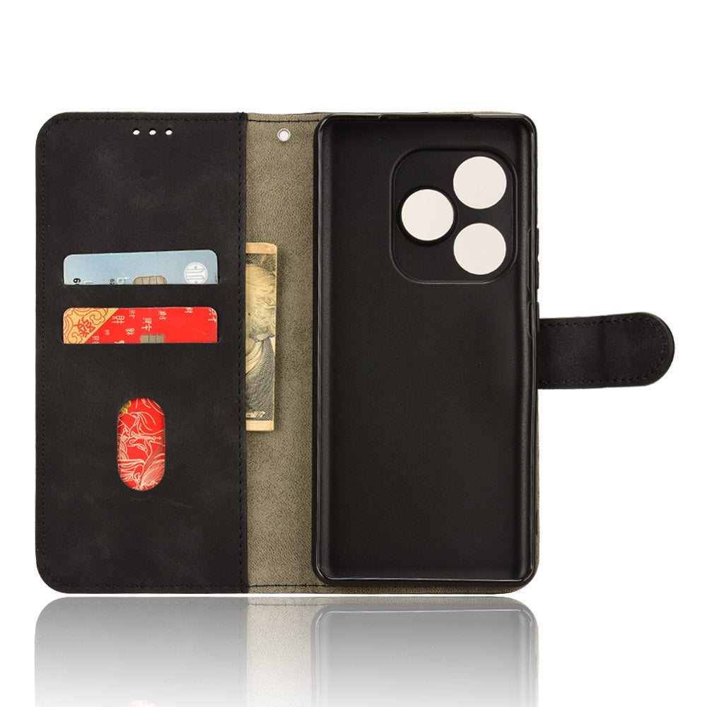 For Realme GT Neo6 SE 5G Wallet Case PU Leather Cover Phone Accessories Distributors - Black