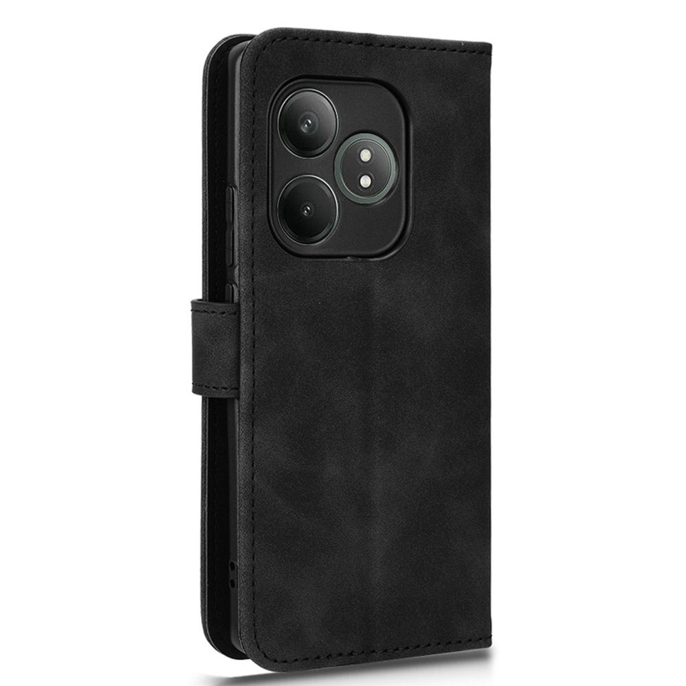For Realme GT Neo6 SE 5G Wallet Case PU Leather Cover Phone Accessories Distributors - Black