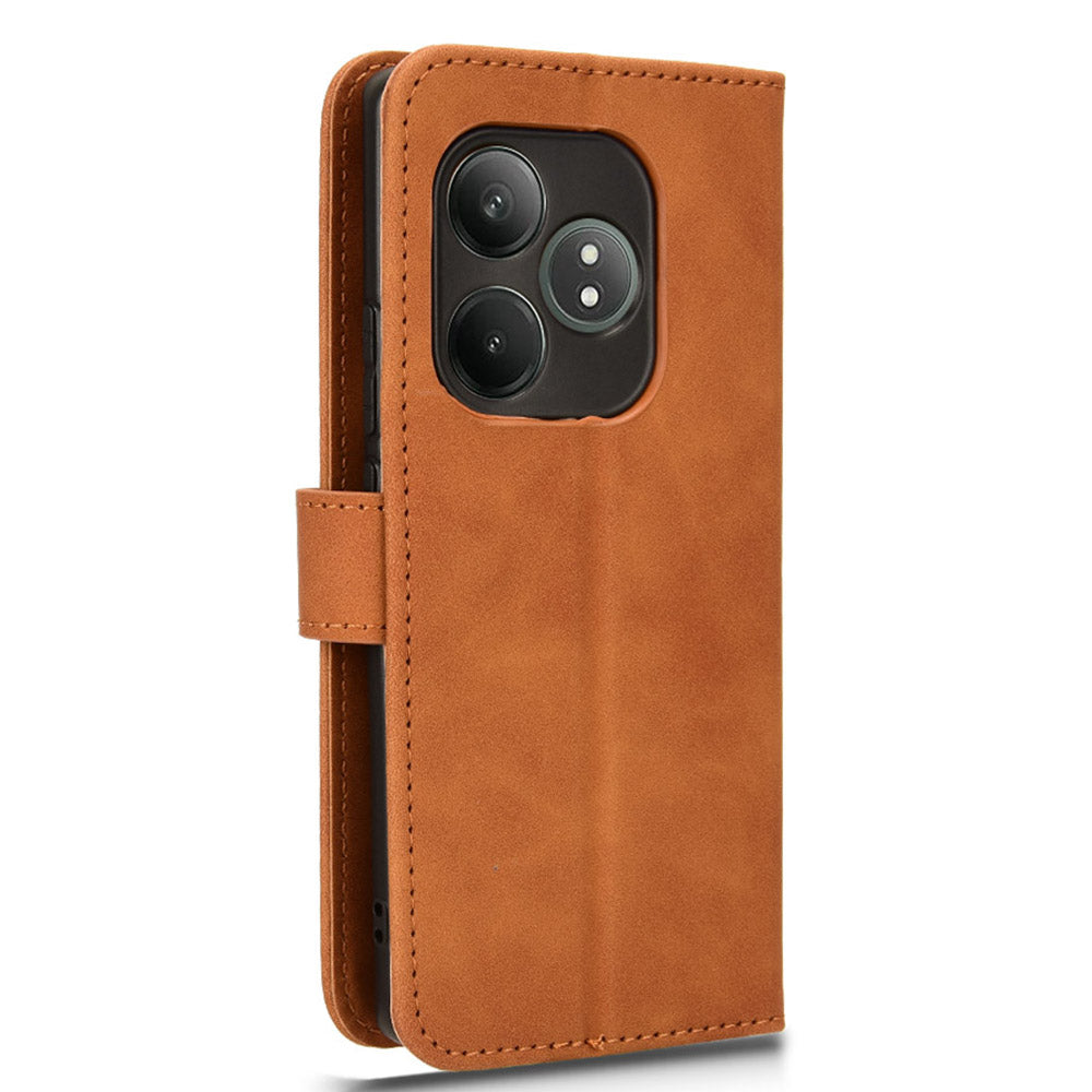 For Realme GT Neo6 SE 5G Wallet Case PU Leather Cover Phone Accessories Distributors - Brown