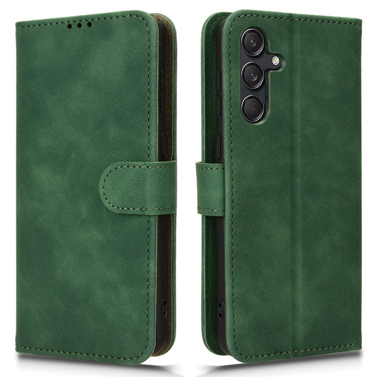 For Samsung Galaxy M55 5G / C55 5G / F55 5G Case PU Leather Wallet Flip Phone Cover Skin-Touch Texture - Green
