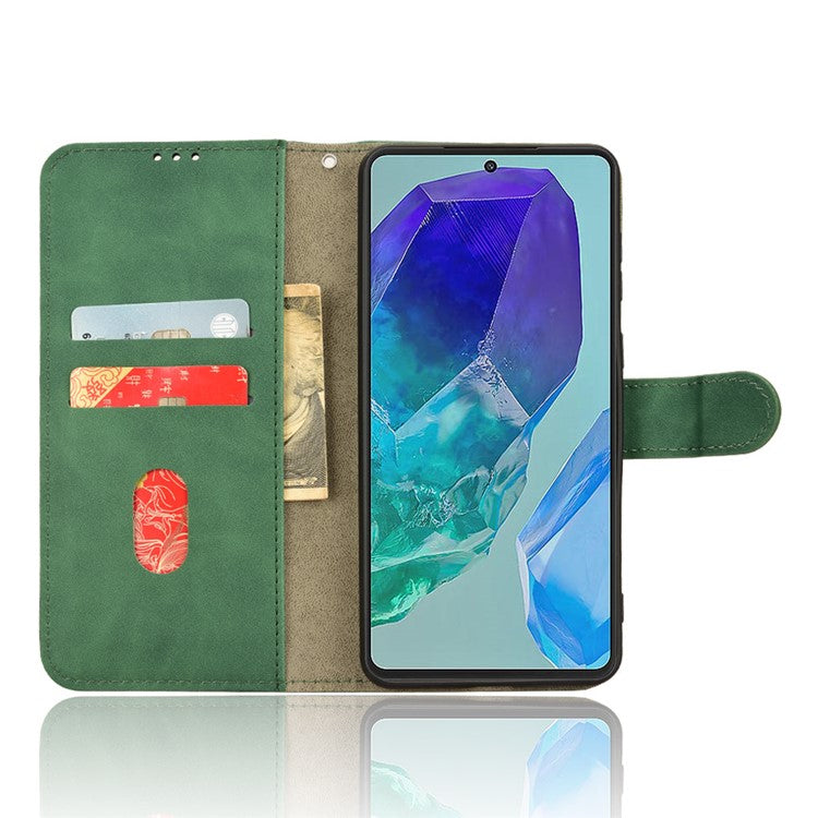 For Samsung Galaxy M55 5G / C55 5G / F55 5G Case PU Leather Wallet Flip Phone Cover Skin-Touch Texture - Green