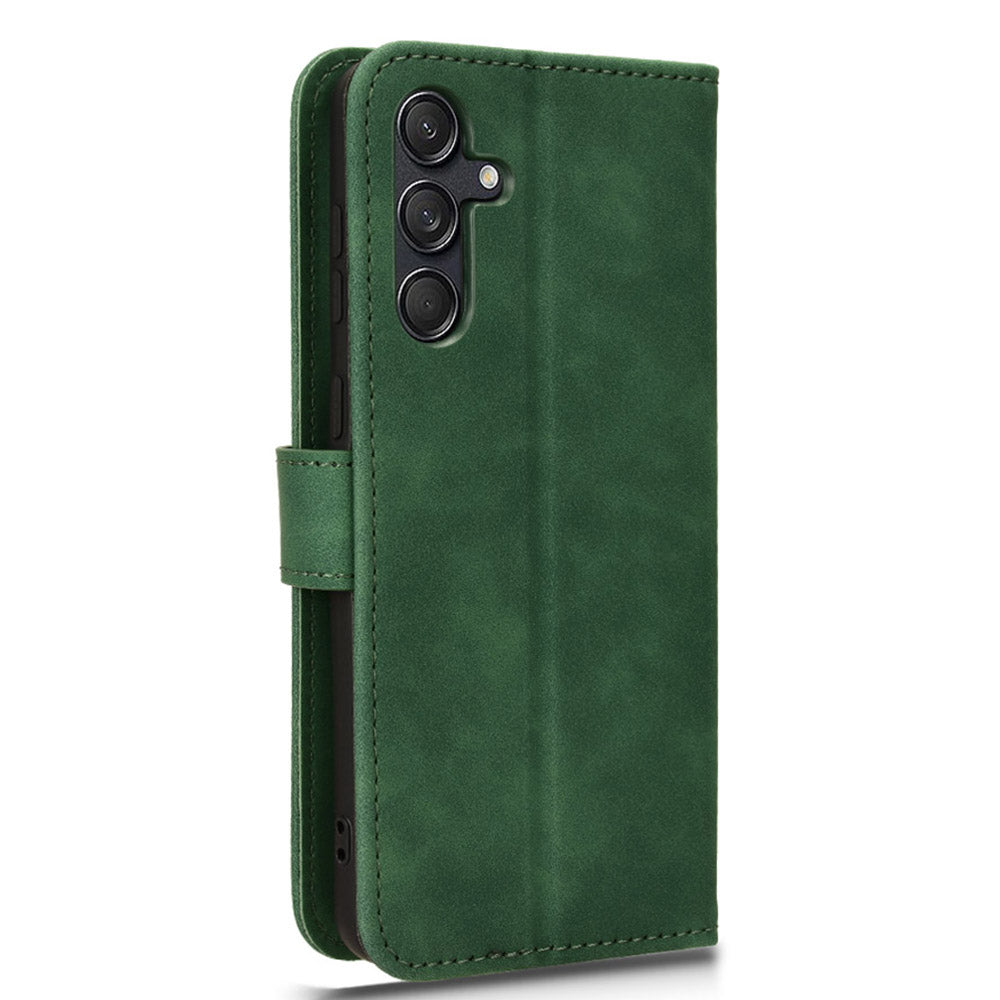 For Samsung Galaxy M55 5G Case PU Leather Wallet Flip Phone Cover Skin-touch Texture - Green
