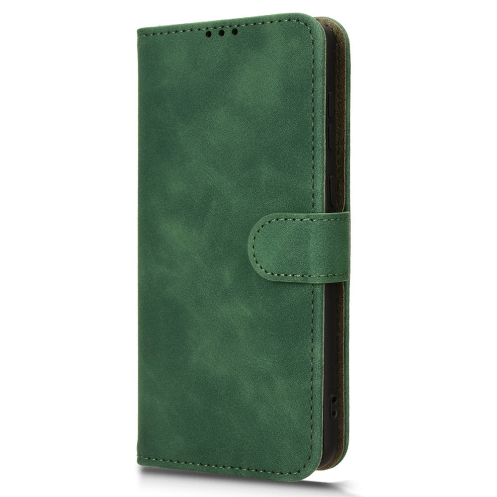 For Samsung Galaxy M55 5G Case PU Leather Wallet Flip Phone Cover Skin-touch Texture - Green