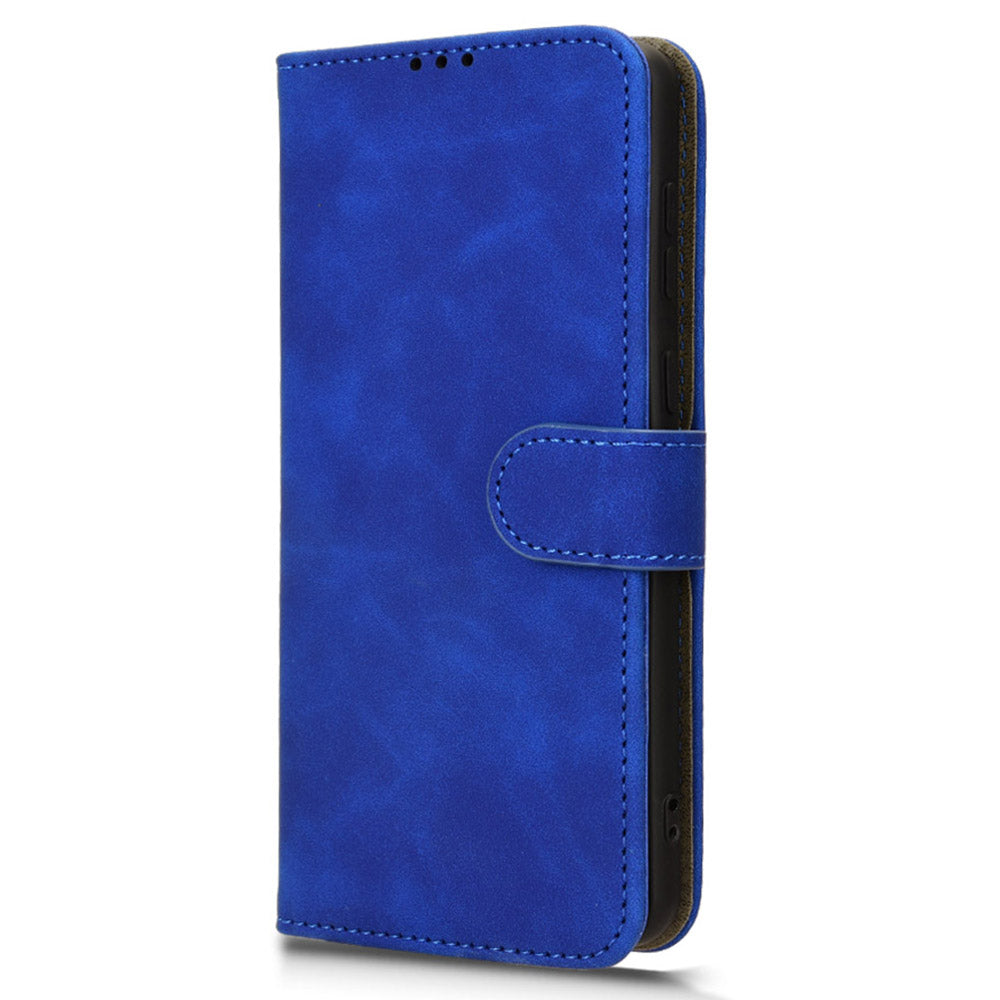 For Samsung Galaxy M55 5G Case PU Leather Wallet Flip Phone Cover Skin-touch Texture - Blue