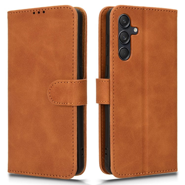 For Samsung Galaxy M55 5G / C55 5G / F55 5G Case PU Leather Wallet Flip Phone Cover Skin-Touch Texture - Brown
