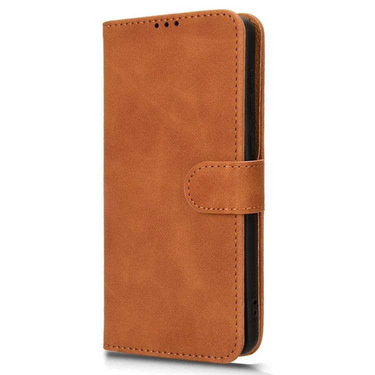 For Samsung Galaxy M55 5G / C55 5G / F55 5G Case PU Leather Wallet Flip Phone Cover Skin-Touch Texture - Brown