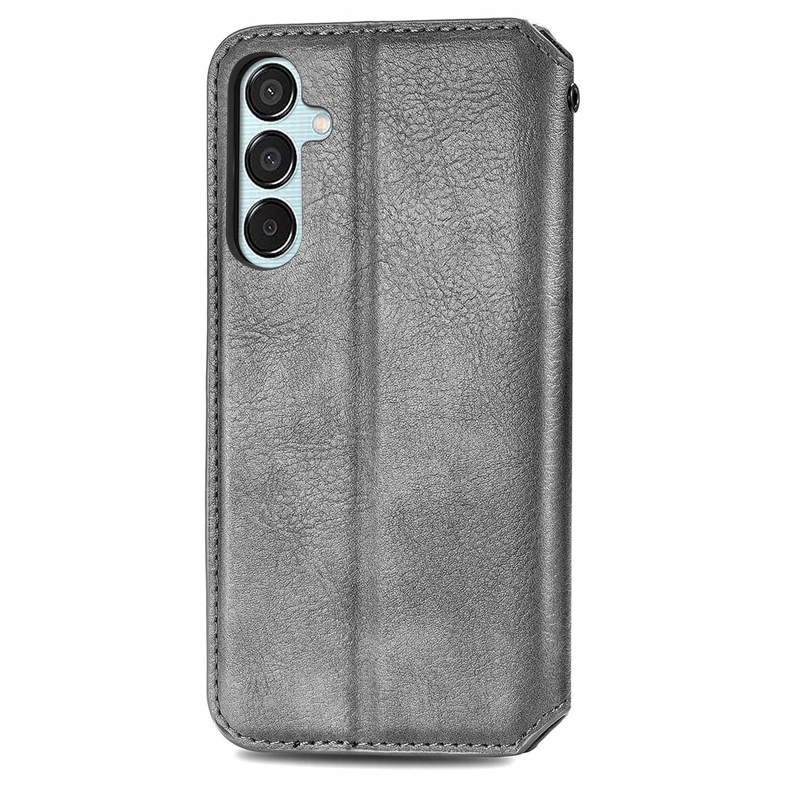 For Samsung Galaxy M15 5G Wholesale Phone Cases Wallet Stand Leather Phone Cover - Grey