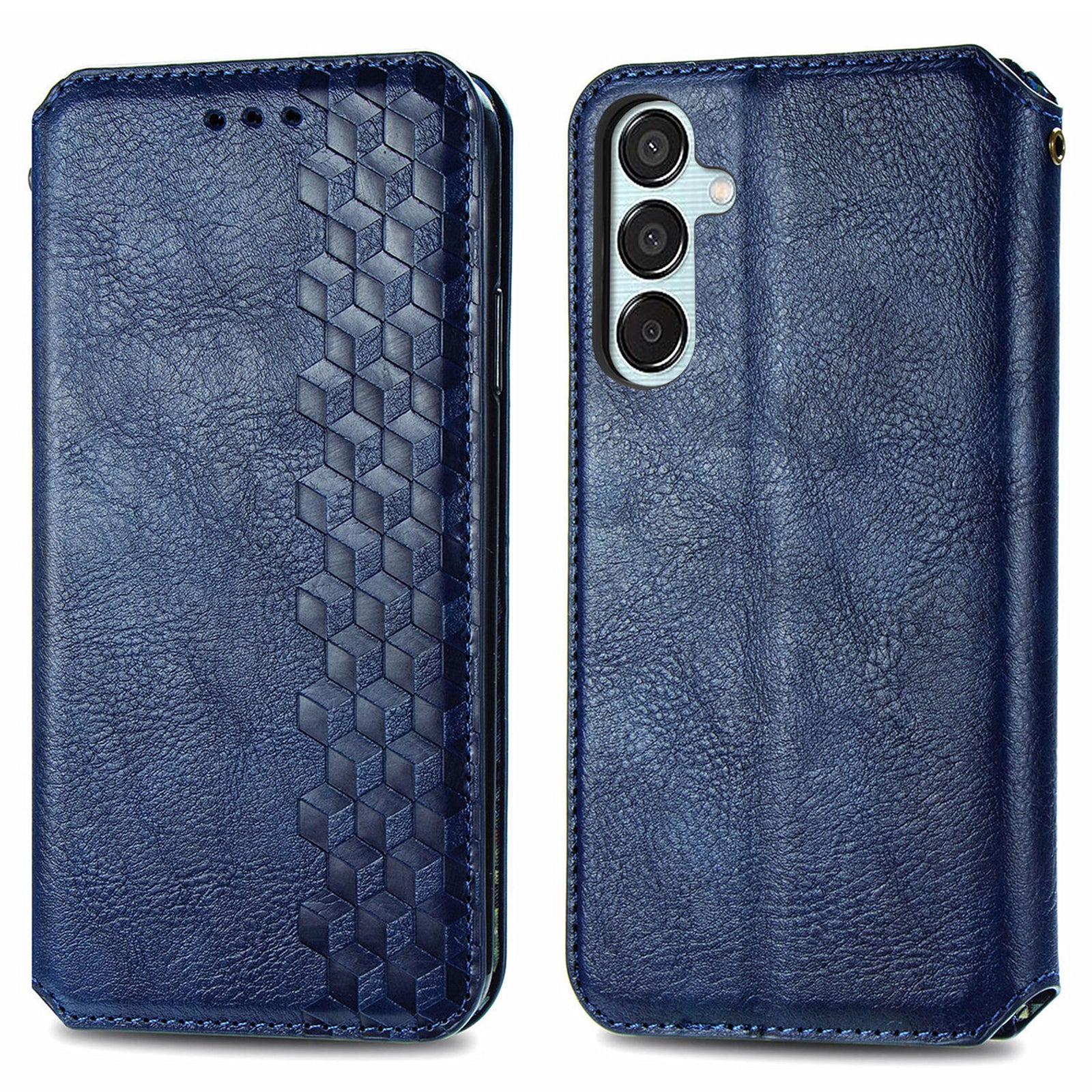 For Samsung Galaxy M15 5G Wholesale Phone Cases Wallet Stand Leather Phone Cover - Blue
