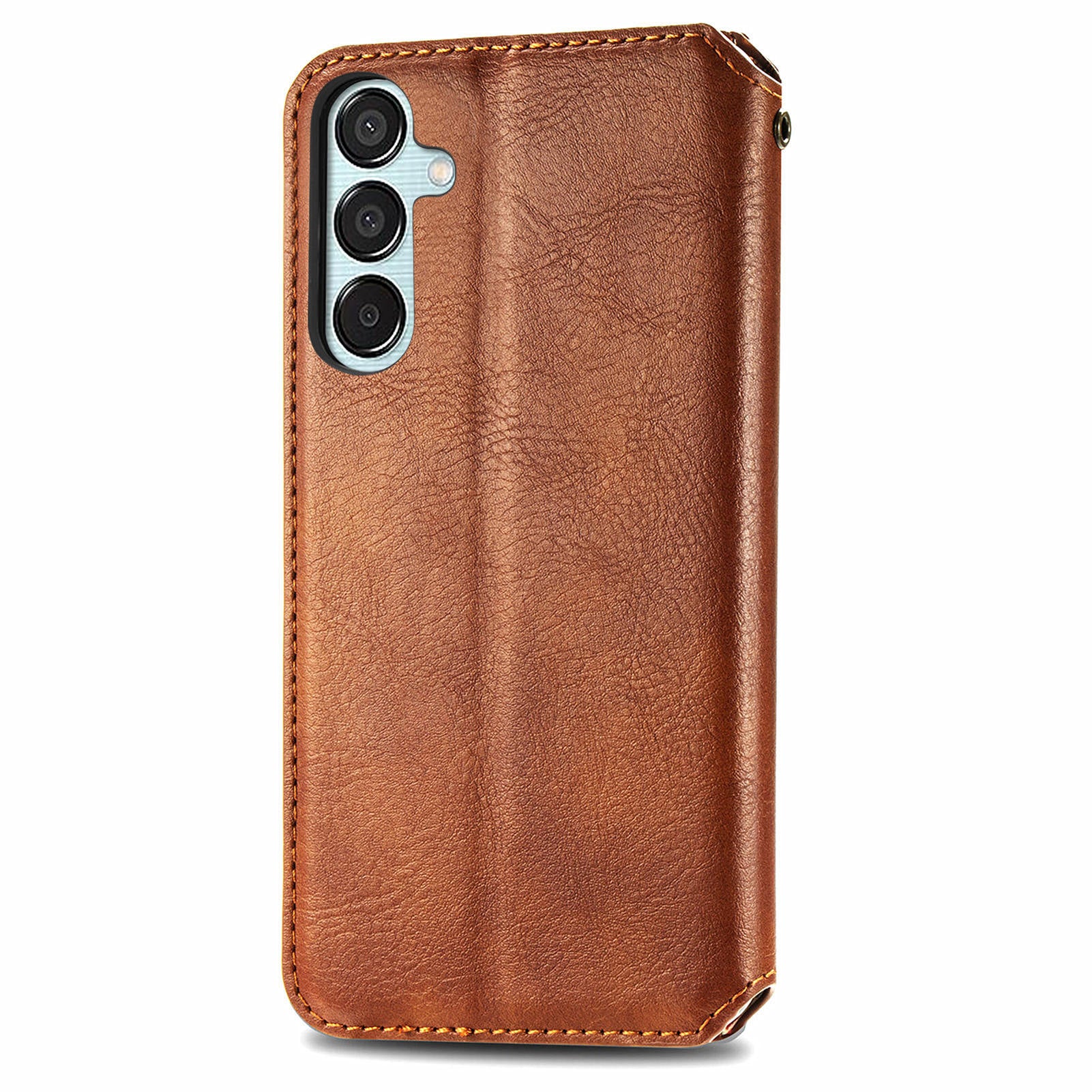 For Samsung Galaxy M15 5G Wholesale Phone Cases Wallet Stand Leather Phone Cover - Brown