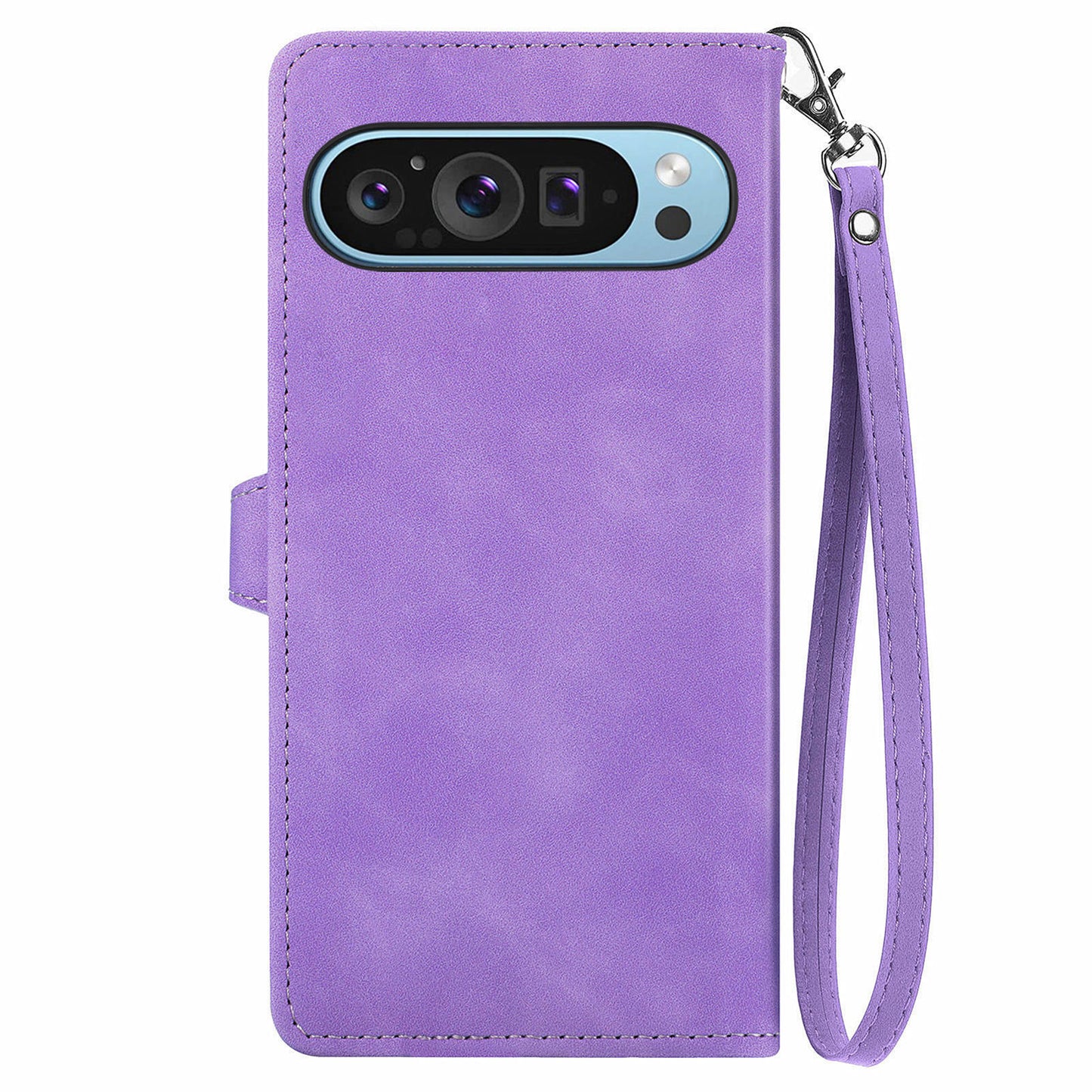 For Google Pixel 9 Anti-fall Leather Case Zipper Wallet Stand Flip Phone Cover - Light Purple