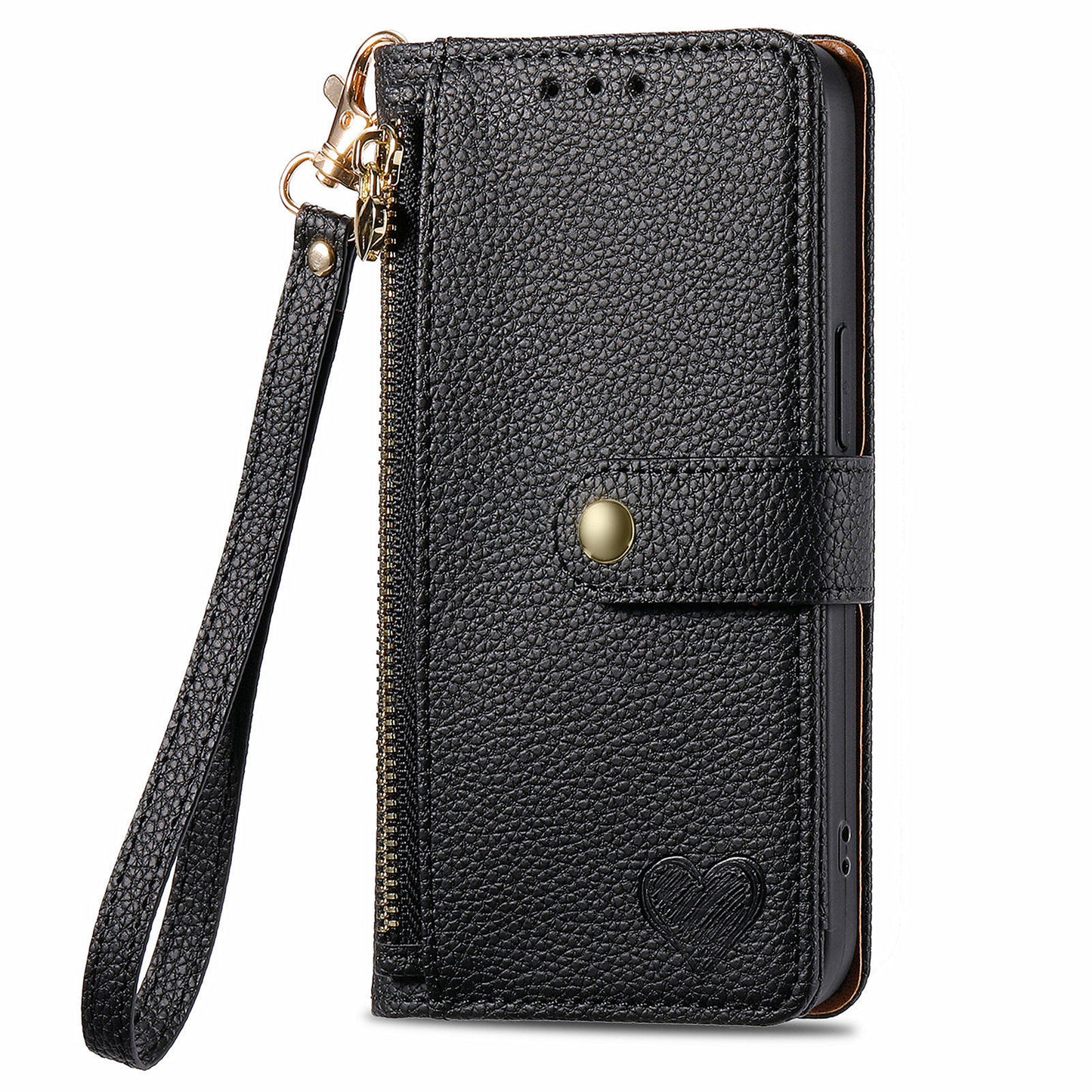 For Google Pixel 9 Pro RFID Blocking Case Zipper Pocket PU+TPU Phone Cover - Black