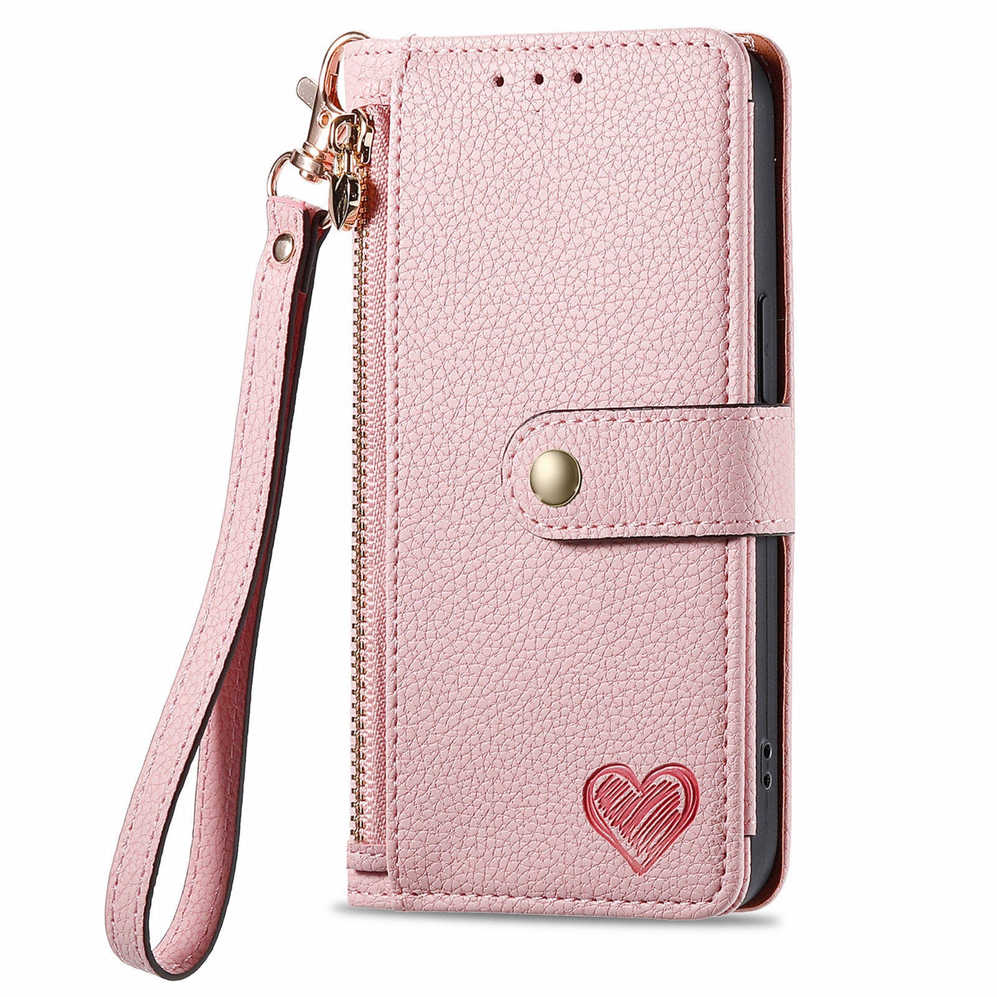 For Google Pixel 9 Pro RFID Blocking Case Zipper Pocket PU+TPU Phone Cover - Pink