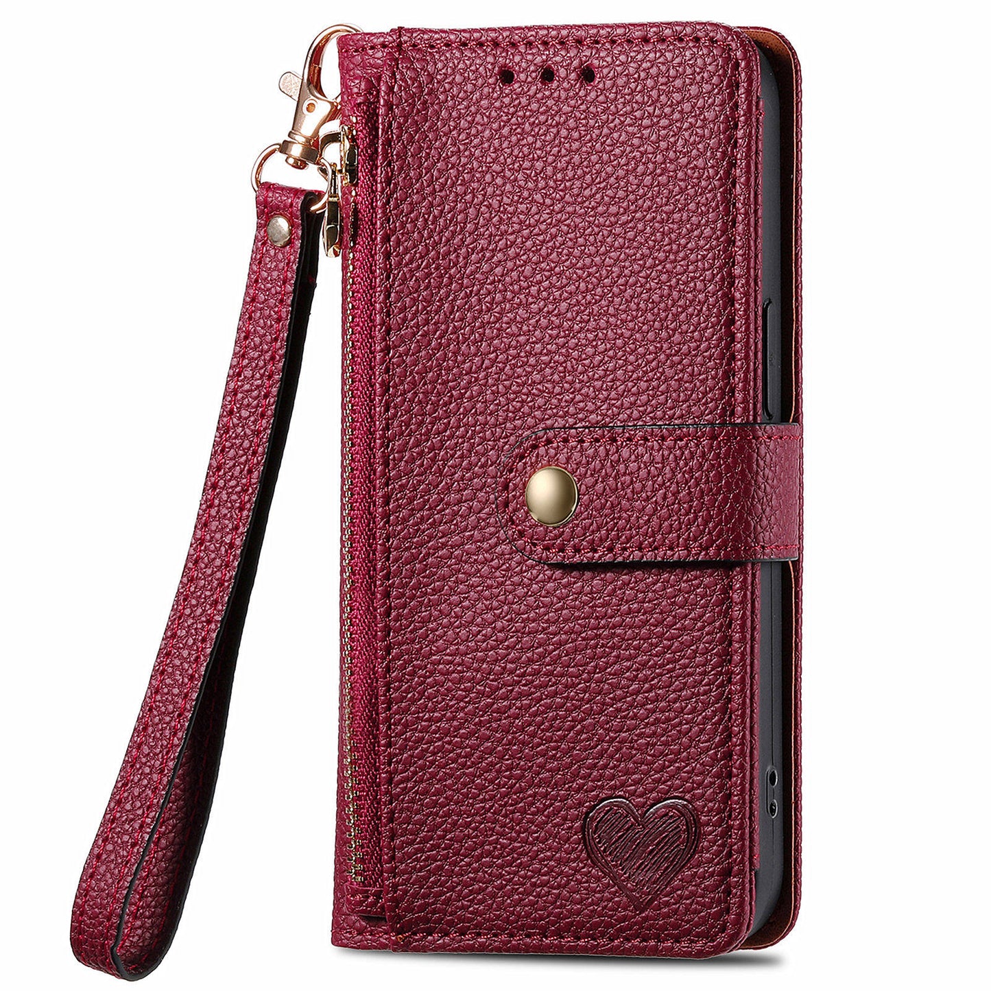 For Google Pixel 9 Pro RFID Blocking Case Zipper Pocket PU+TPU Phone Cover - Red