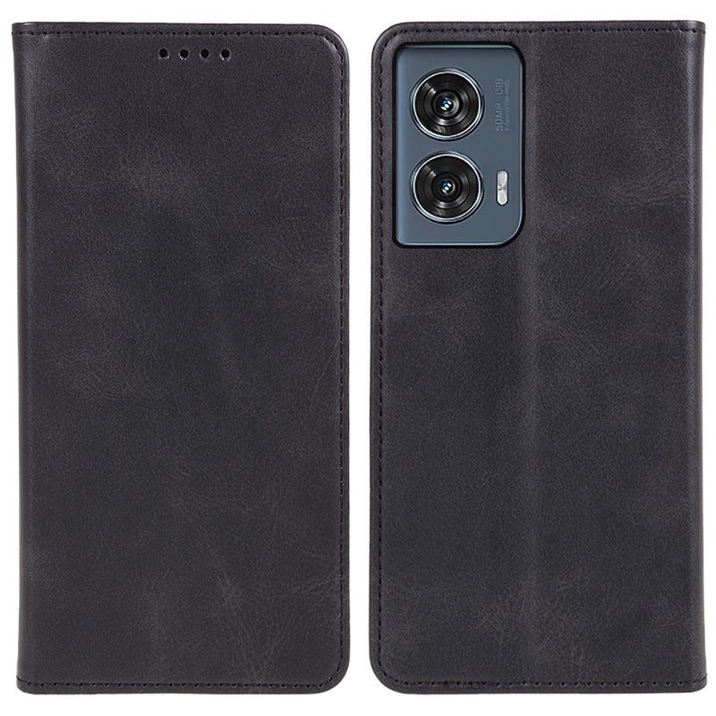 For Motorola Edge 50 Fusion Case Wallet Leather Phone Cover Magnetic Auto Closing - Black