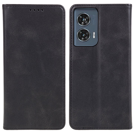 For Motorola Edge 50 Fusion Case Wallet Leather Phone Cover Magnetic Auto Closing - Black