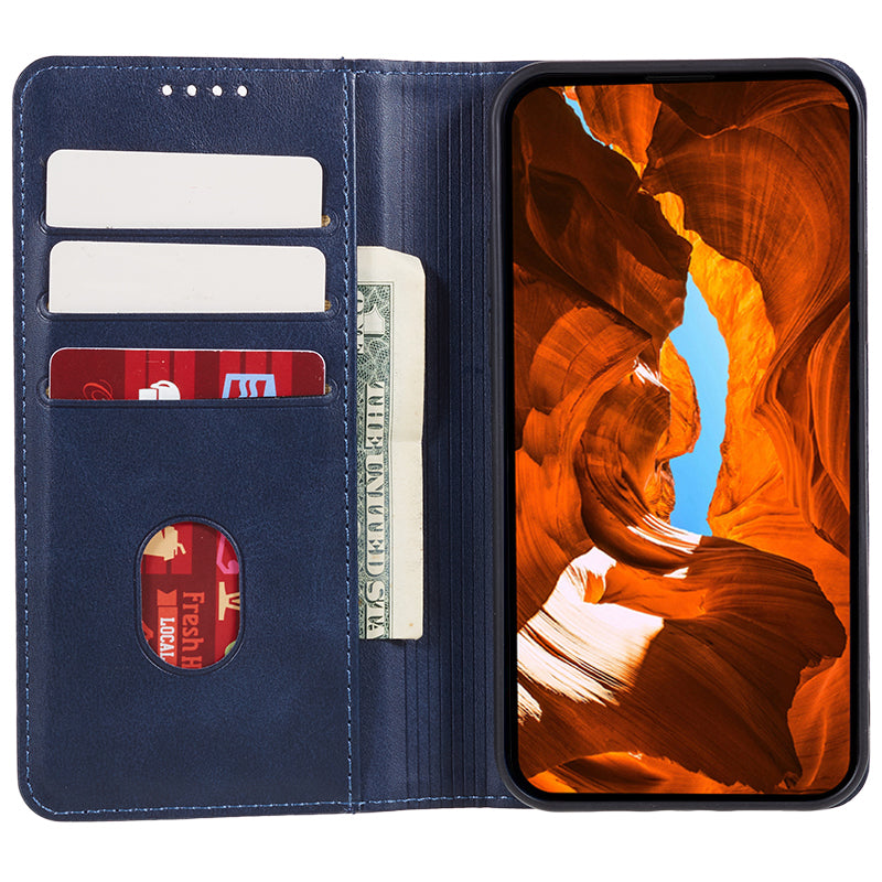 For Motorola Edge 50 Fusion Case Wallet Leather Phone Cover Magnetic Auto Closing - Blue
