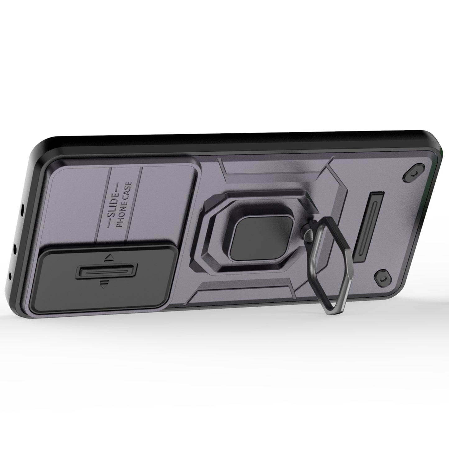 For OnePlus Nord CE4 5G Camera Protection Kickstand Case Rugged PC+TPU Phone Cover - Purple