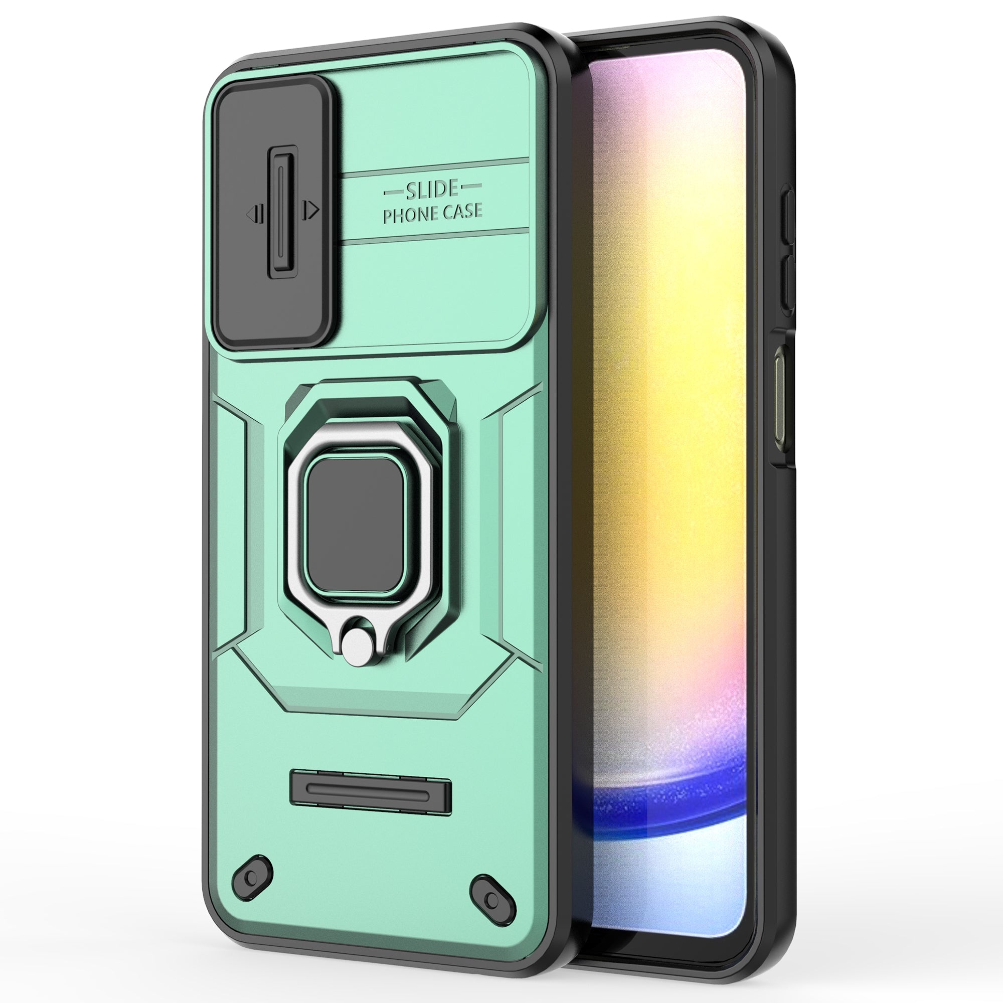 For Samsung Galaxy A25 5G (Global) (161.0 x 76.5 x 8.3mm) Camera Protection Fall-proof Case PC+TPU Phone Cover - Green