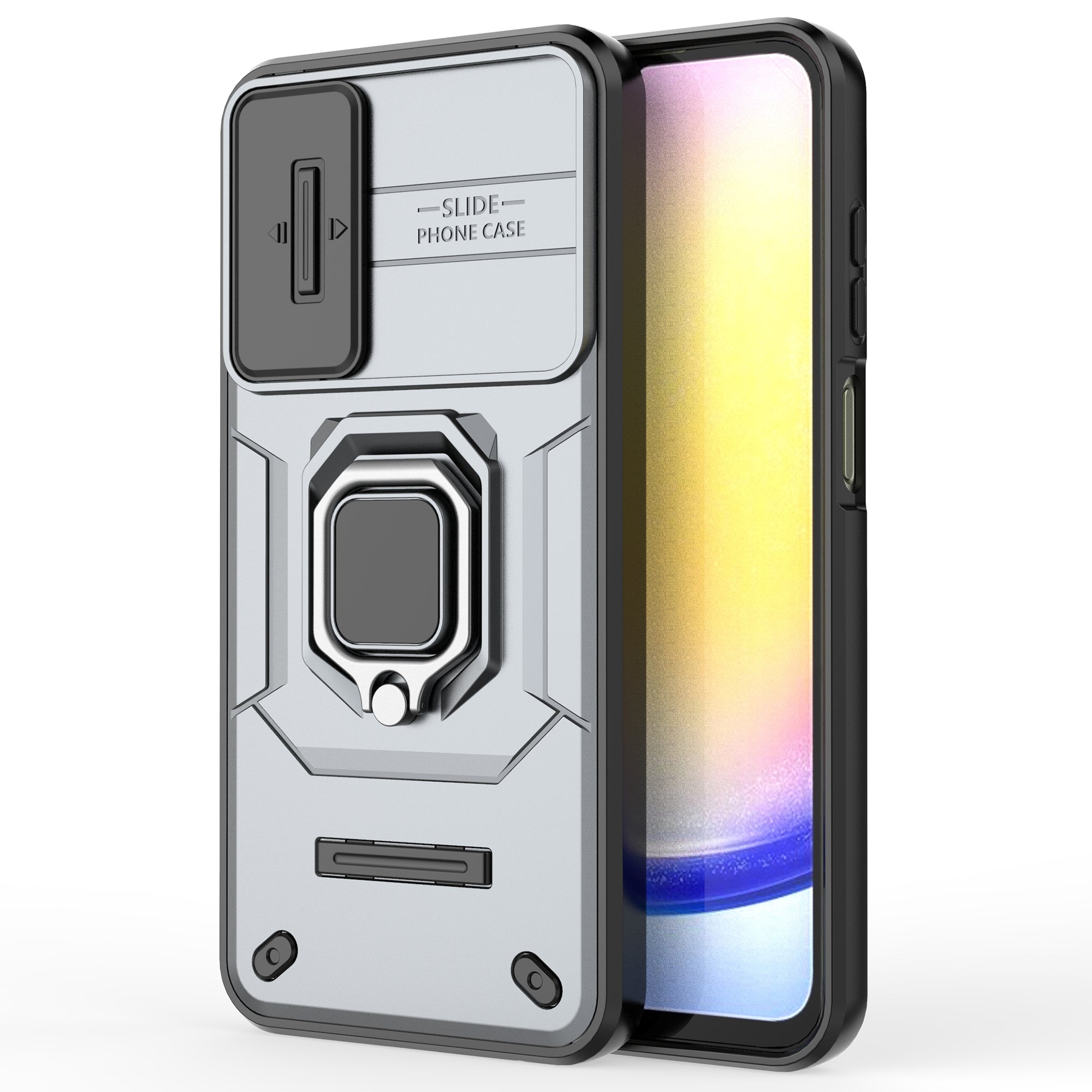 For Samsung Galaxy A25 5G (Global) (161.0 x 76.5 x 8.3mm) Camera Protection Fall-proof Case PC+TPU Phone Cover - Grey