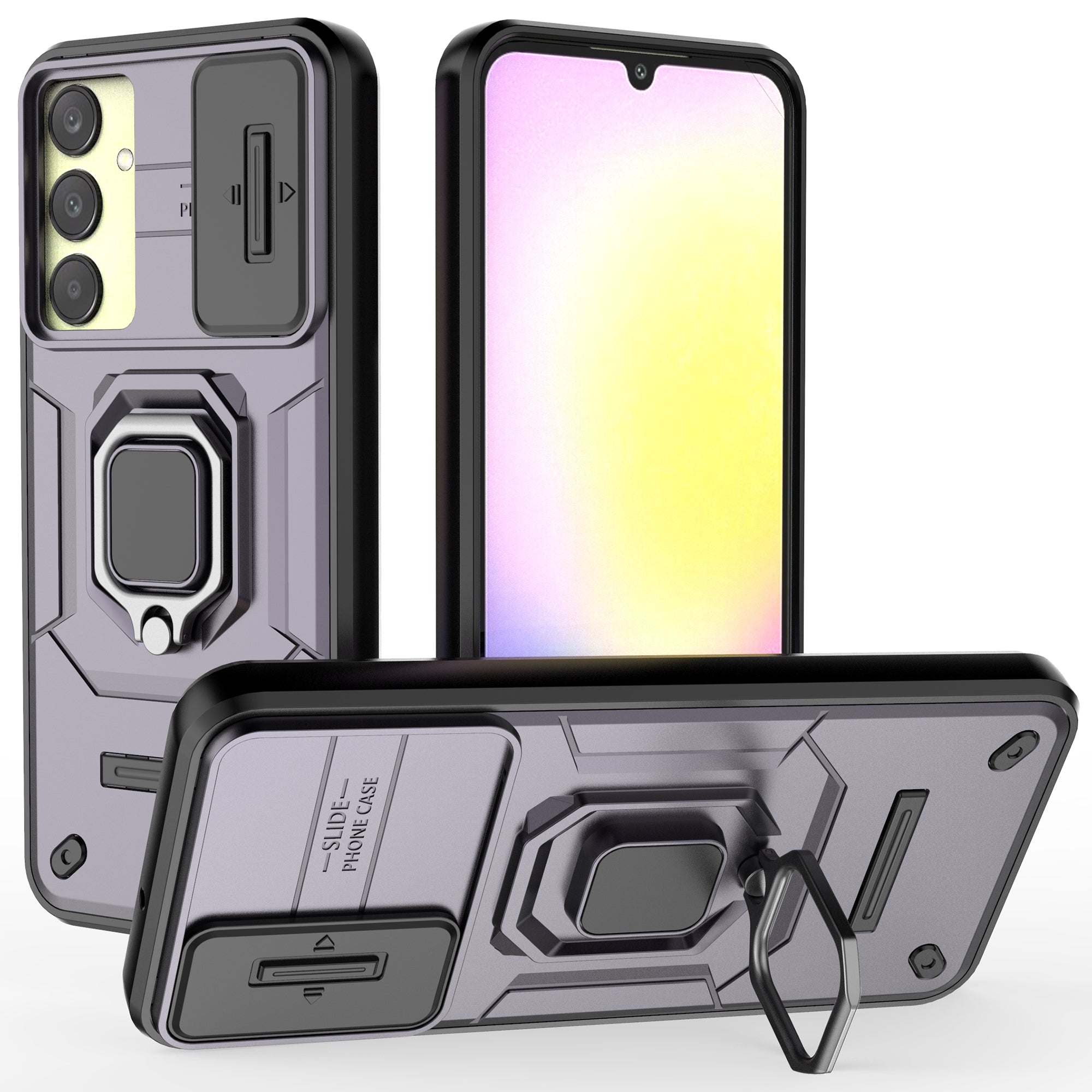 For Samsung Galaxy A25 5G (Global) (161.0 x 76.5 x 8.3mm) Camera Protection Fall-proof Case PC+TPU Phone Cover - Purple