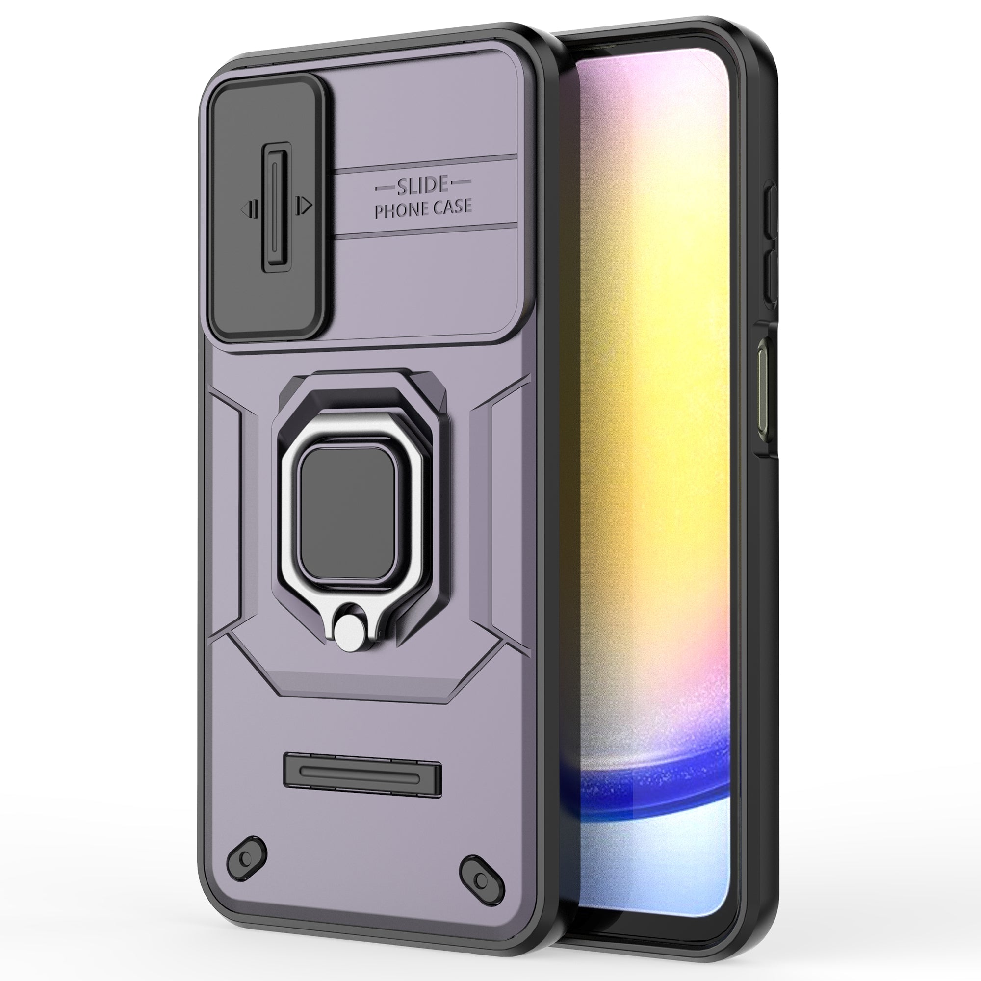 For Samsung Galaxy A25 5G (Global) (161.0 x 76.5 x 8.3mm) Camera Protection Fall-proof Case PC+TPU Phone Cover - Purple