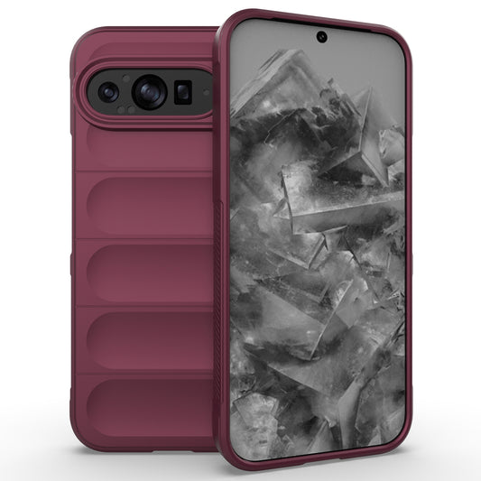 Mobile Phone Protector for Google Pixel 9 Pro , Shock Absorption TPU Back Case - Wine Red
